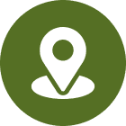 GPS location icon on a green background