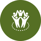 Group of people holding hands icon